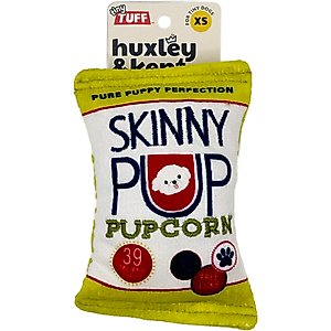 Huxley & Kent Tiny Tuff Skinny Pup Dog Toy, White/Green/Red, One Size