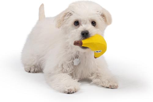 Show full view: Huxley & Kent Tiny Tuff Bruiser Banana Dog Toy, Yellow, Small slide 5 of 8