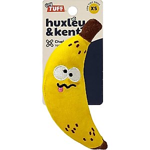Huxley & Kent Tiny Tuff Bruiser Banana Dog Toy, Yellow, Small