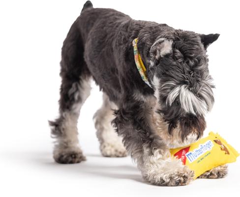 Show full view: Huxley & Kent Tiny Tuff Mutterfinger Dog Toy, Yellow/Blue, One Size slide 5 of 6