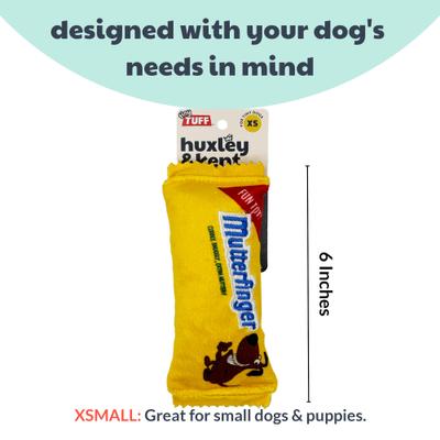 Show full view: Huxley & Kent Tiny Tuff Mutterfinger Dog Toy, Yellow/Blue, One Size slide 3 of 6