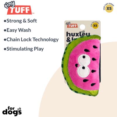Show full view: Huxley & Kent Tiny Tuff Walter Melon Dog Toy, Pink/Green, Small slide 2 of 7