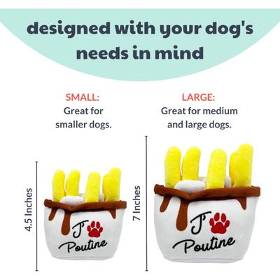 Show full view: Huxley & Kent Power Plush Poutine Dog Toy, White/Yellow/Brown, Large slide 3 of 8