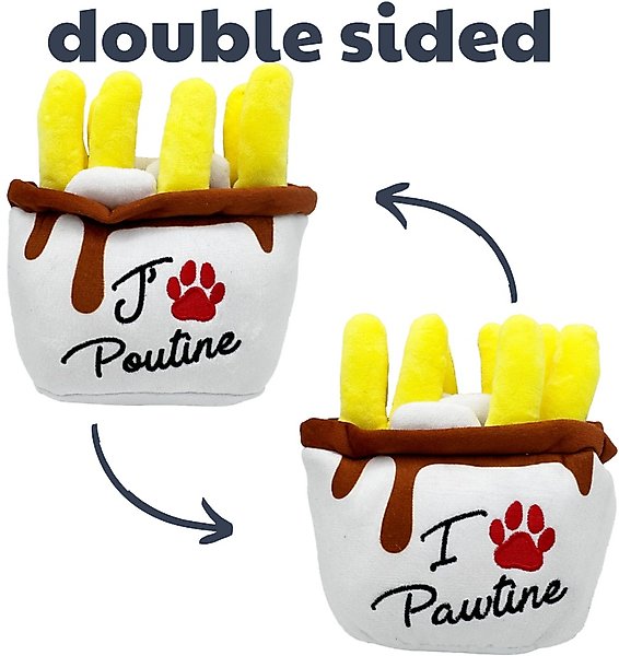 Show full view: Huxley & Kent Power Plush Poutine Dog Toy, White/Yellow/Brown, Small slide 4 of 8