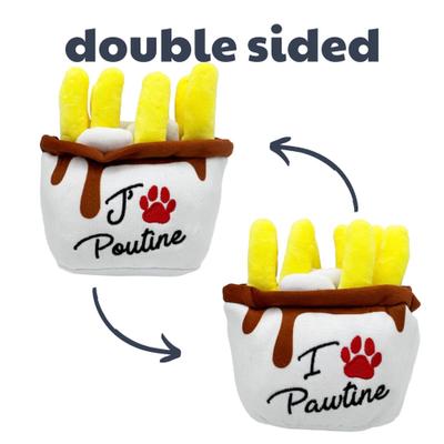 Show full view: Huxley & Kent Power Plush Poutine Dog Toy, White/Yellow/Brown, Large slide 4 of 8