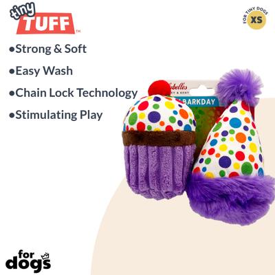 Show full view: Huxley & Kent Tiny Tuff It'S My Barkday Dog Toy, Multi, One Size slide 2 of 8