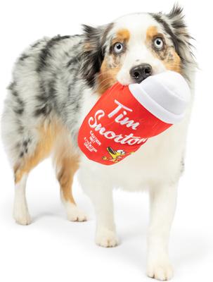 Show full view: Huxley & Kent Power Plush Tim Snortons Coffee Dog Toy, Red, Large slide 5 of 7
