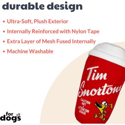 Show full view: Huxley & Kent Power Plush Tim Snortons Coffee Dog Toy, Red, Large slide 2 of 7