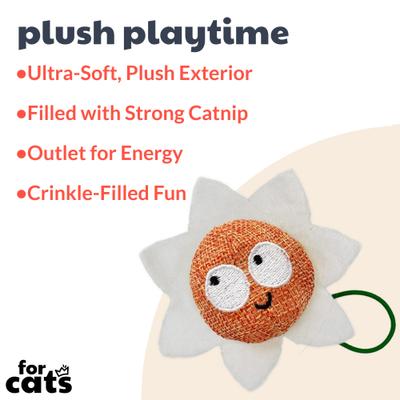 Show full view: Huxley & Kent Flinger Flower Cat Toy, Tan/White, Large slide 2 of 5