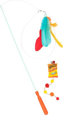 Show full view: Huxley & Kent Wand Teaser Treatos Snacks Cat Toy, Orange/Yellow, One Size slide 7 of 7