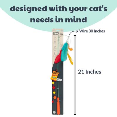 Show full view: Huxley & Kent Wand Teaser Treatos Snacks Cat Toy, Orange/Yellow, One Size slide 3 of 7