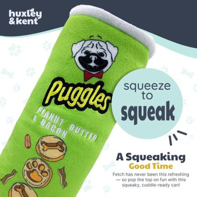 Show full view: Huxley & Kent Power Plush Puggles Can Dog Toy, Green, Large slide 5 of 9