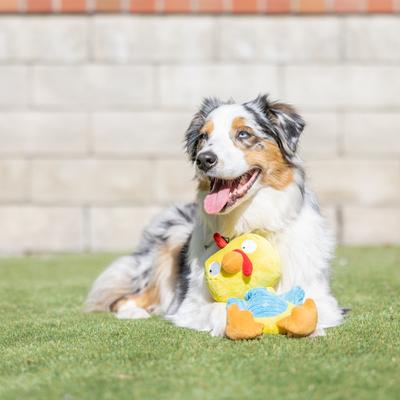 Show full view: Huxley & Kent Slappies Kernal Pecker Dog Toy, Yellow/Blue, Large slide 7 of 8