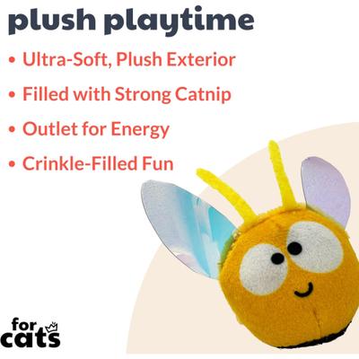 Show full view: Huxley & Kent Flinger Bumble Bee Cat Toy, Yellow/Black, One Size slide 2 of 6