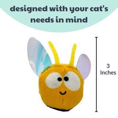 Show full view: Huxley & Kent Flinger Bumble Bee Cat Toy, Yellow/Black, One Size slide 3 of 6