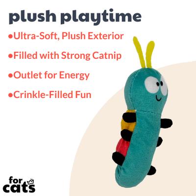 Show full view: Huxley & Kent Caterpillar Cat Toy, Teal Yellow/Red slide 2 of 5