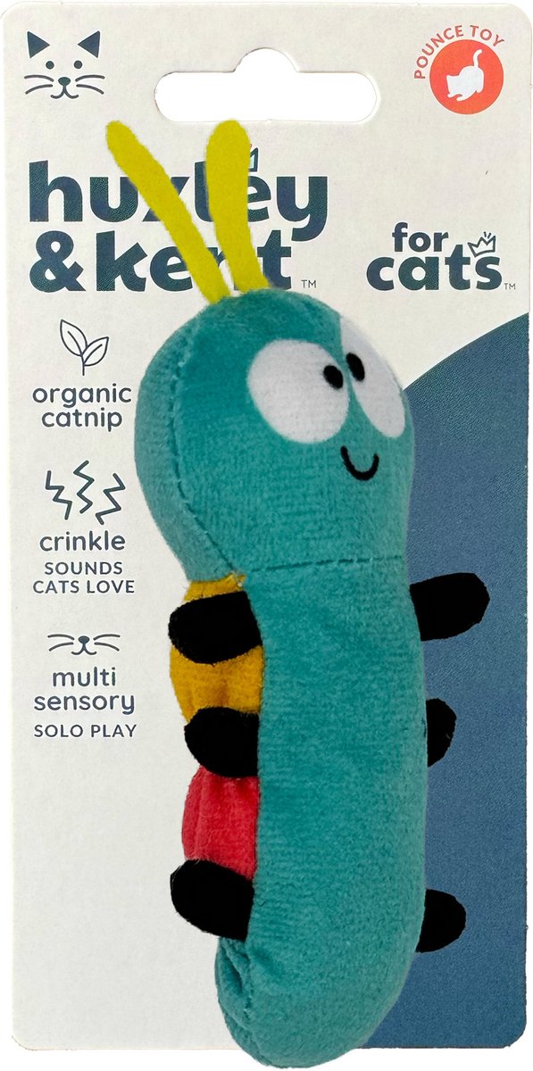 Huxley & Kent Cat Flufferfinger Cat Toy, Yellow/Blue