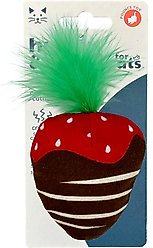 Huxley & Kent Chocolate Strawberry Cat Toy, Green/Red/Brown, One Size