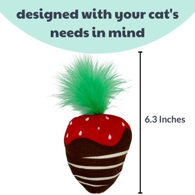 Show full view: Huxley & Kent Chocolate Strawberry Cat Toy, Green/Red/Brown, One Size slide 3 of 9