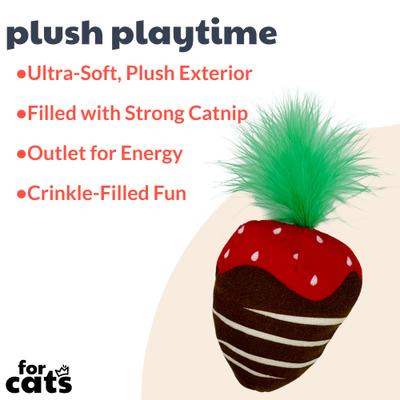 Show full view: Huxley & Kent Chocolate Strawberry Cat Toy, Green/Red/Brown, One Size slide 2 of 9