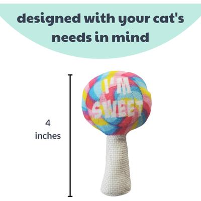 Show full view: Huxley & Kent I'M Sweet Lollipop Cat Toy, Blue/Pink, One Size slide 4 of 5