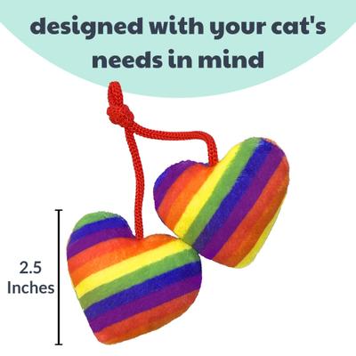 Show full view: Huxley & Kent Pride Heart Strings Cat Toy, Multi, One Size slide 3 of 5