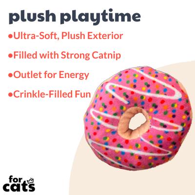 Show full view: Huxley & Kent Strawberry Donut Cat Toy, Pink, One Size slide 2 of 6