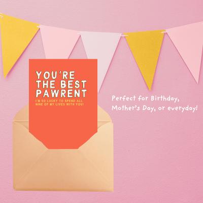 Show full view: Sweet Paws x Five Dot Post You're the Best Pawrent Greeting Card for Cat Parents slide 3 of 10