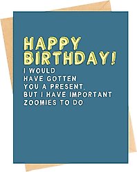 Sweet Paws x Five Dot Post Happy Birthday! Zoomies Greeting Card from Dog to Human