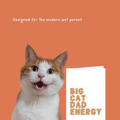 Show full view: Sweet Paws x Five Dot Post Big Cat Dad Energy Greeting Card slide 2 of 10