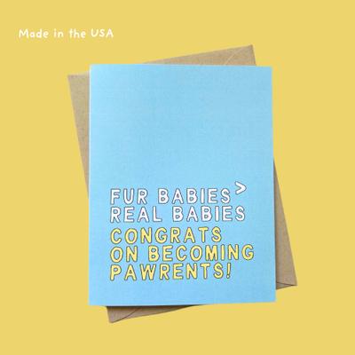 Show full view: Sweet Paws x Five Dot Post Fur Babies Real Babies Greeting Card for New Puppy or Kitten Welcome slide 10 of 11