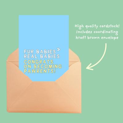 Show full view: Sweet Paws x Five Dot Post Fur Babies Real Babies Greeting Card for New Puppy or Kitten Welcome slide 7 of 11