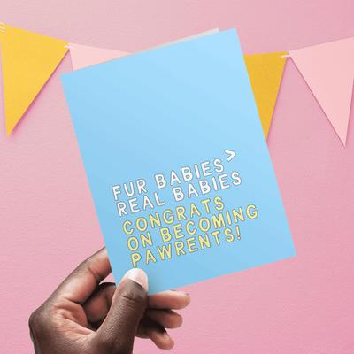 Show full view: Sweet Paws x Five Dot Post Fur Babies Real Babies Greeting Card for New Puppy or Kitten Welcome slide 8 of 11