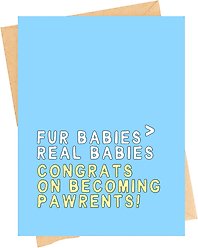 Sweet Paws x Five Dot Post Fur Babies Real Babies Greeting Card for New Puppy or Kitten Welcome