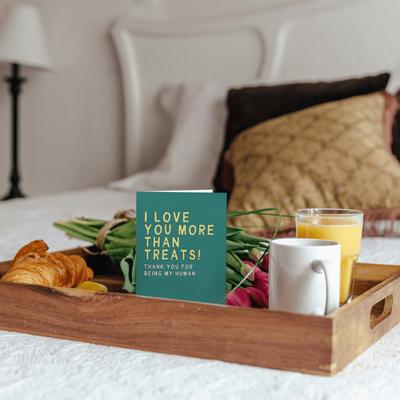 Show full view: Sweet Paws x Five Dot Post I Love You More Than Treats Greeting Card from Dog or Cat slide 6 of 11