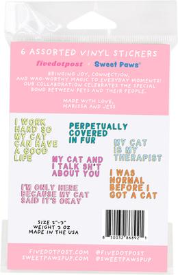 Show full view: Sweet Paws x Five Dot Post Cat Parent Sticker Pack, 6 count slide 9 of 10