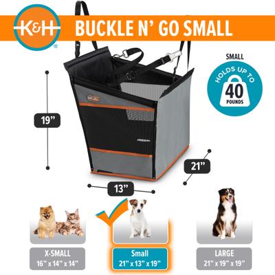 Show full view: K&H Pet Products Buckle n' Go Dog & Cat Car Seat, Gray, Small slide 5 of 13