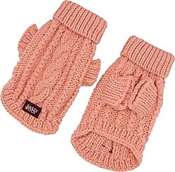 Sassy Woof Cable Knit Dog Sweater, Pink, Small