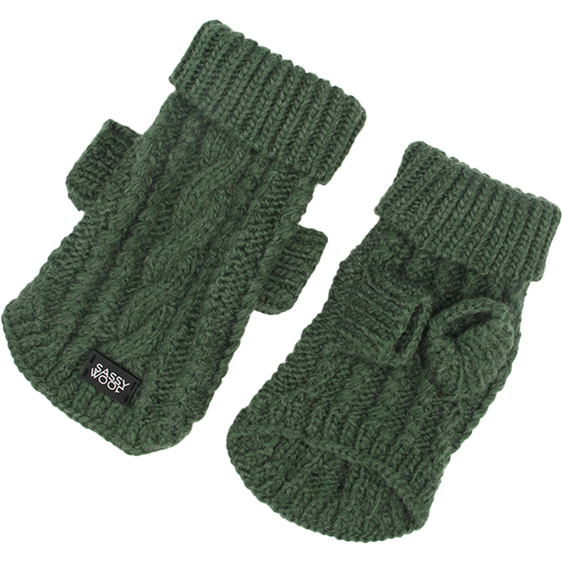 Sassy Woof Cable Knit Dog & Cat Sweater, Dark Green, Small