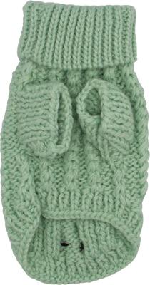 Show full view: Sassy Woof Cable Knit Dog Sweater, Mint, XX-Large slide 3 of 9