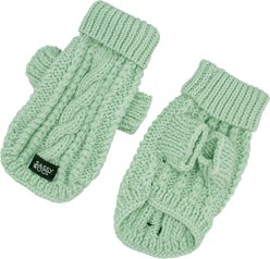 Sassy Woof Cable Knit Dog Sweater, Mint, XX-Large