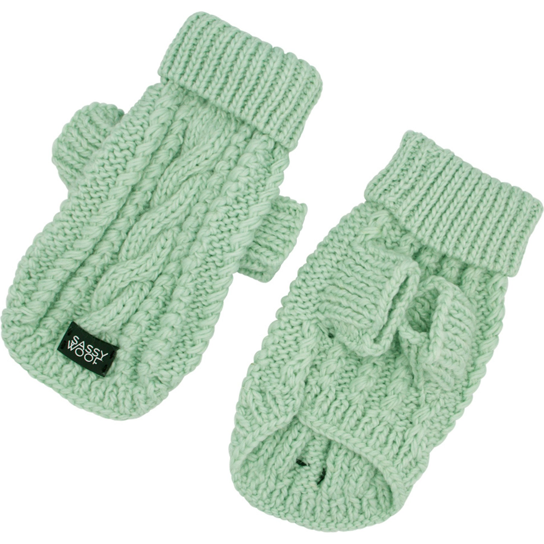 Sassy Woof Cable Knit Dog & Cat Sweater, Mint, Medium