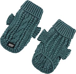 Sassy Woof Cable Knit Dog Sweater, Teal, Small
