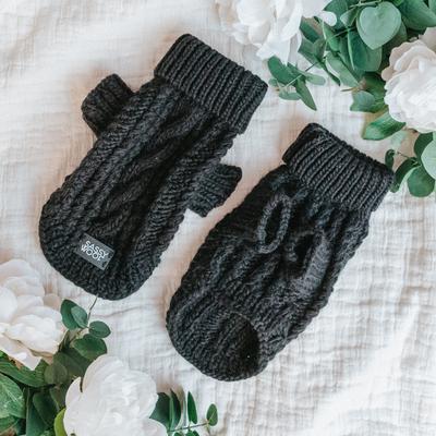 Show full view: Sassy Woof Cable Knit Dog Sweater, Black, XX-Large slide 5 of 9