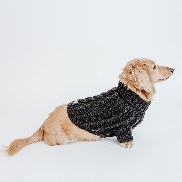 Show full view: Sassy Woof Cable Knit Dog Sweater, Black, XX-Large slide 6 of 8