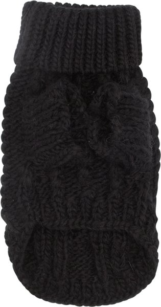 Show full view: Sassy Woof Cable Knit Dog Sweater, Black, XX-Large slide 3 of 8