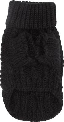 Show full view: Sassy Woof Cable Knit Dog Sweater, Black, XX-Large slide 3 of 9