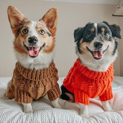 Show full view: Sassy Woof Cable Knit Dog Sweater, Orange, X-Large slide 8 of 9