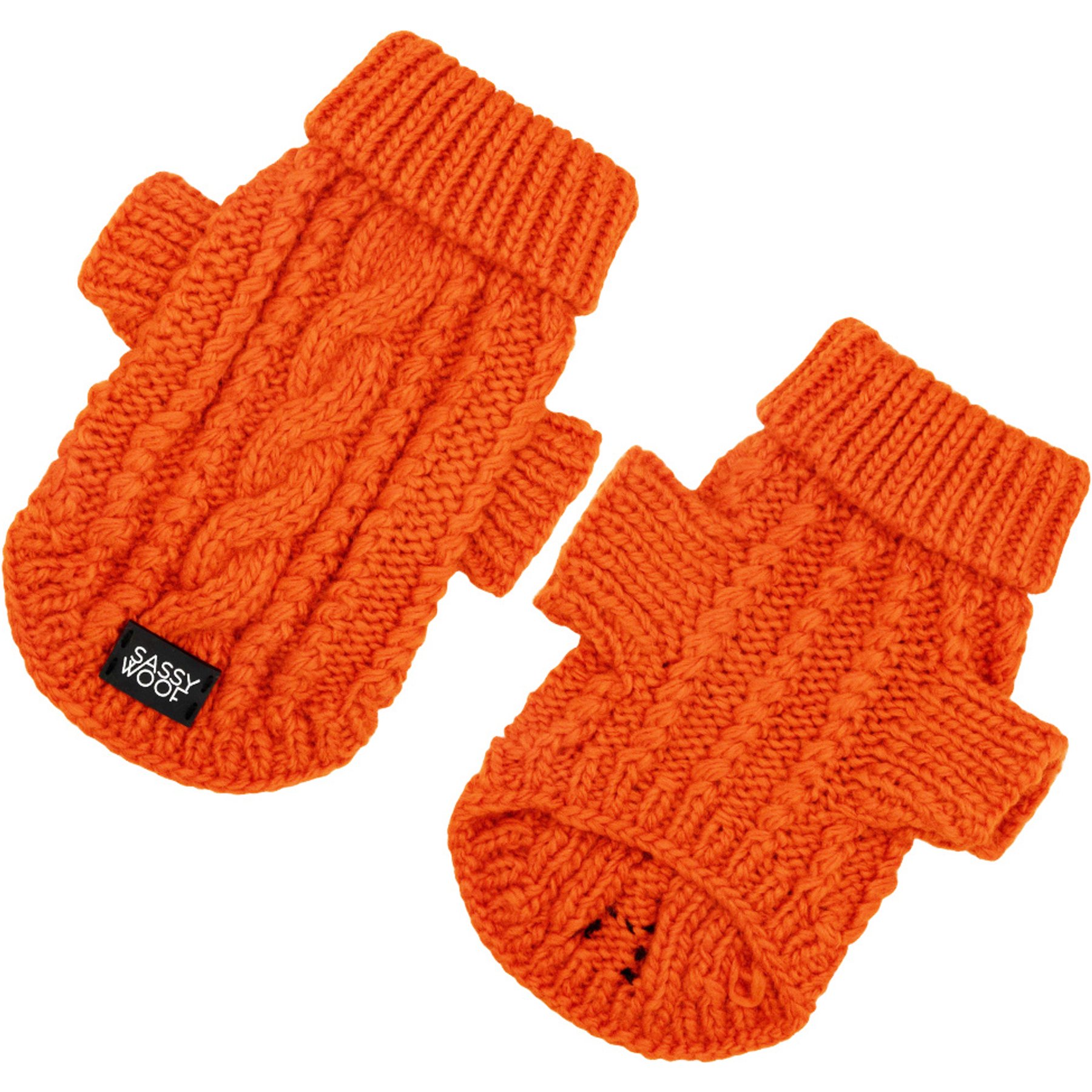 Sassy Woof Cable Knit Dog & Cat Sweater, Orange, Medium