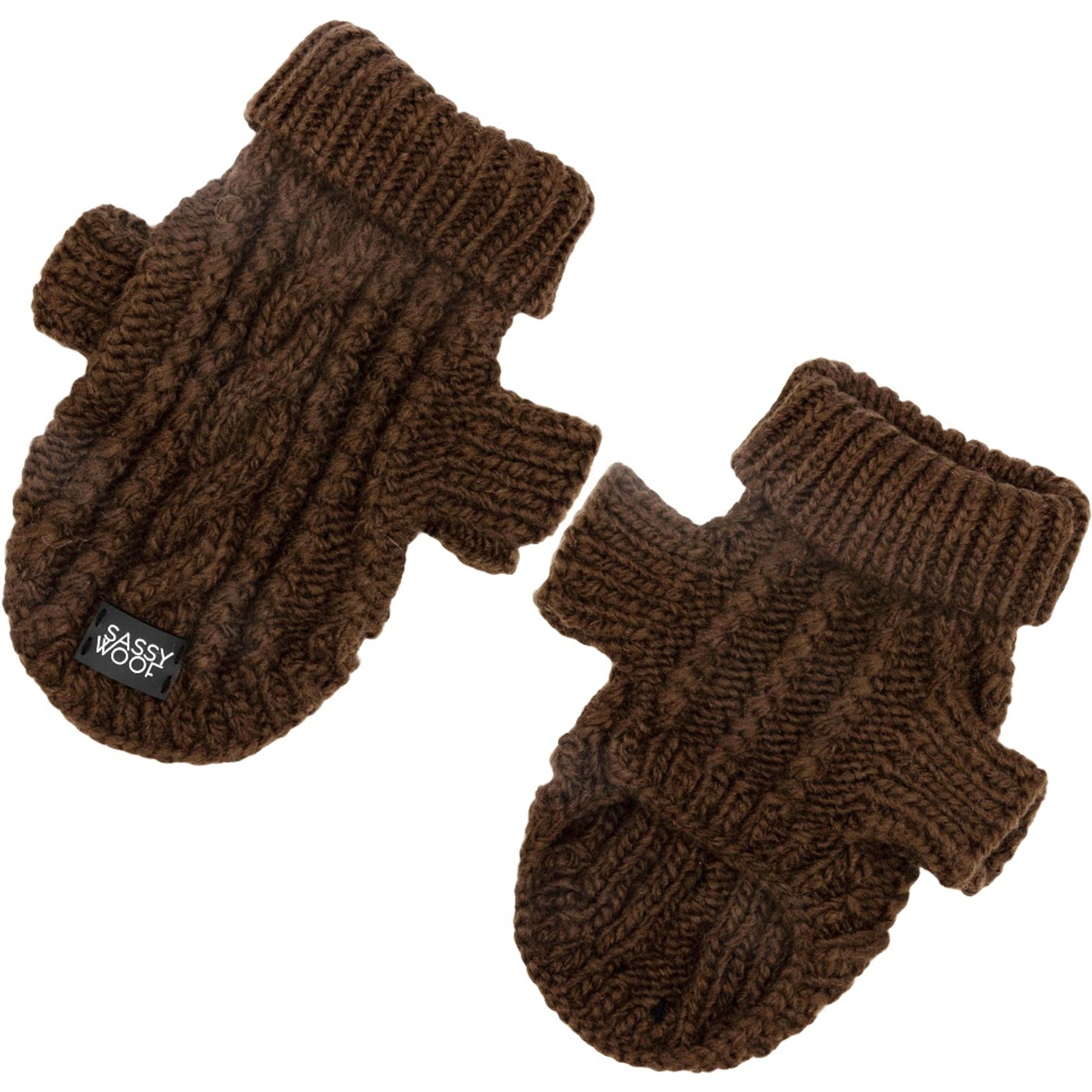 Sassy Woof Cable Knit Dog & Cat Sweater, Brown, Small